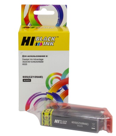 Картридж Hi-Black (HB-CZ109AE) для HP DJ IA 3525/5525/4515/4525, №655, Bk