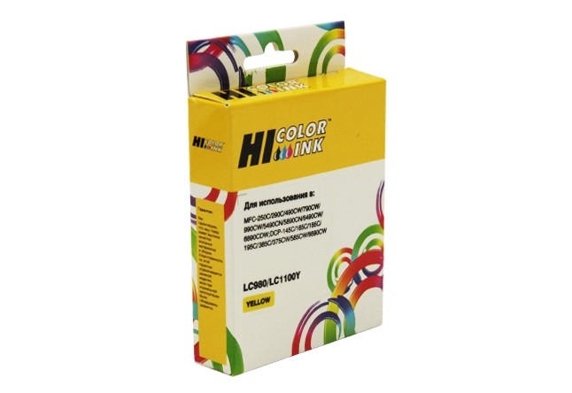 Картридж Hi-Black (HB-LC1100Y/LC980Y) для Brother DCP-145C/195C/MFC-165C/MFC-250C, Y