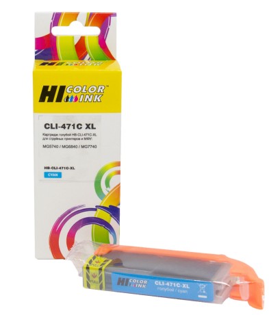 Картридж Hi-Black (CLI-471XLC) для Canon MG5740/MG6840/MG7740, Cyan