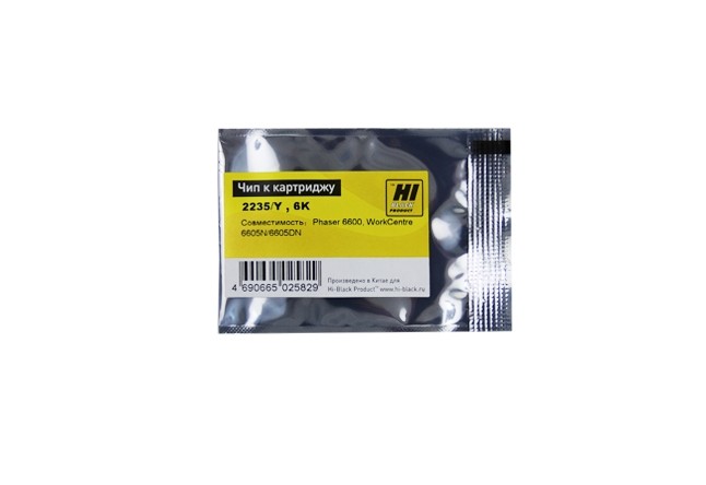 Чип Hi-Black к картриджу Xerox Phaser 6600/WC 6605 (106R02235), Y, 6K