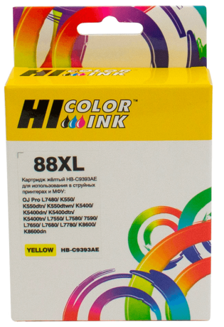 Картридж Hi-Black (C9393AE) для HP Officejet Pro K550 (29ml), №88XL, yellow