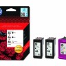 Картридж 46 для HP DJ 2020/2520, 1,5К (O) F6T40AE, BK(2)/Tri-color(1)