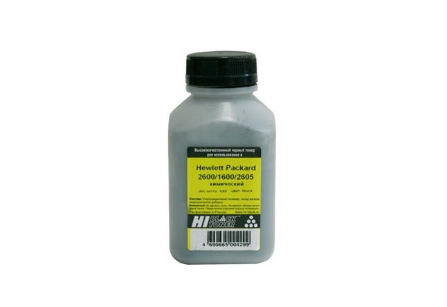 Тонер Hi-Black для HP CLJ 2600/1600/2605, Химический, Bk, 100 г, банка